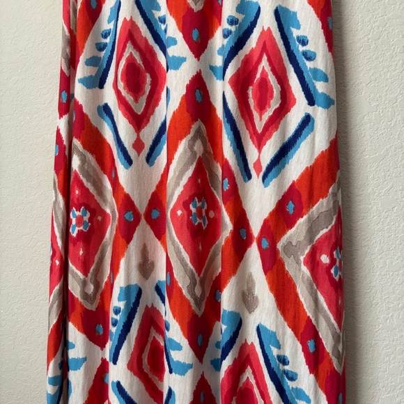 Chico's NEW Ikat Maxi Dress Multicolor Sleeveless V-Neckline Soft Stretchy Knit - Picture 6 of 14